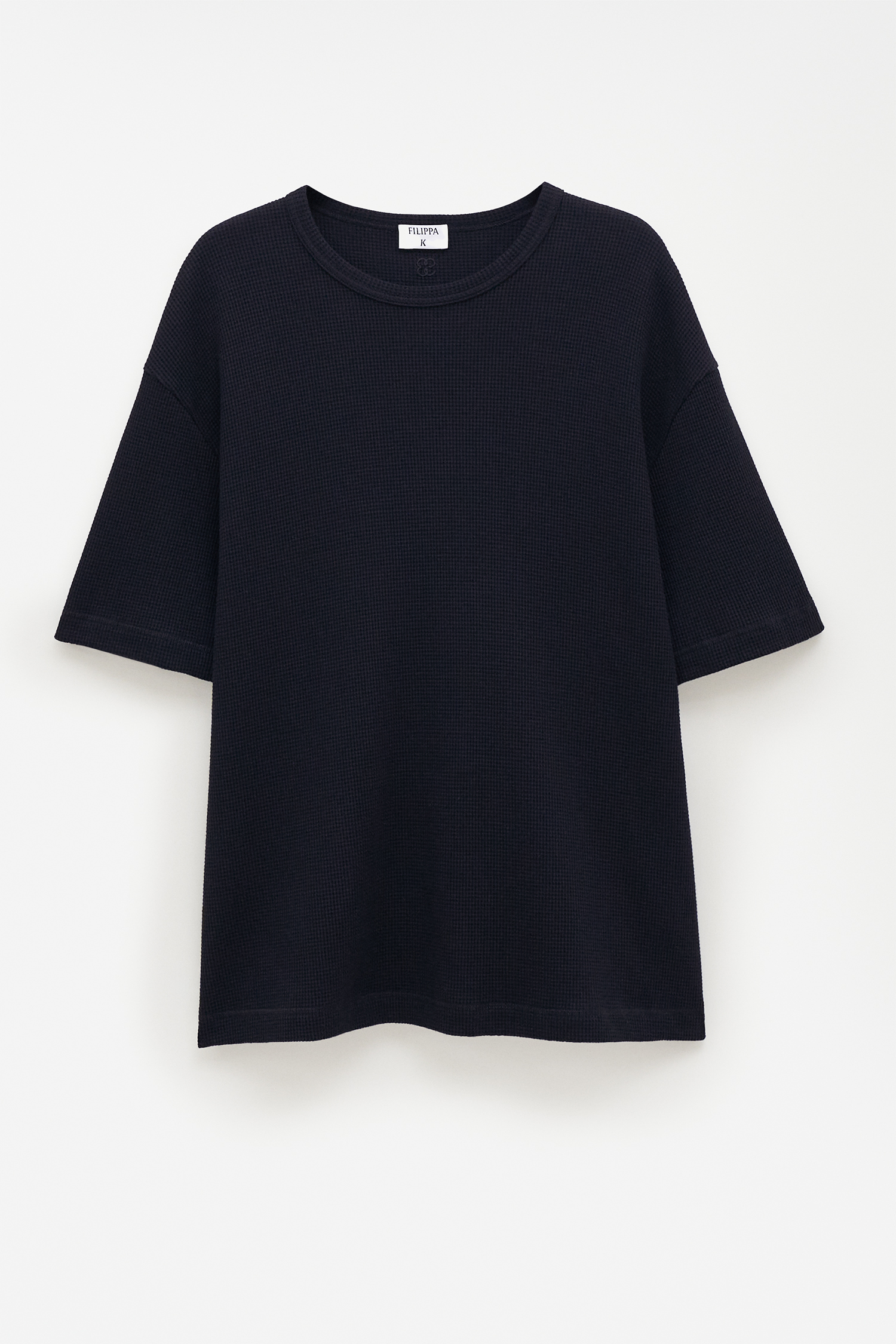 Filippa K Waffle Cotton Tee In Black